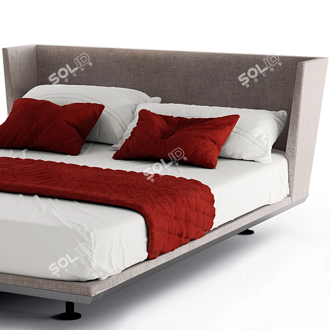 NOONU Bed: A Perfect Blend of Style and Comfort 3D model image 3
