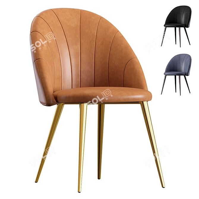 Paris Leather Deephouse Chair Set 3D model image 1