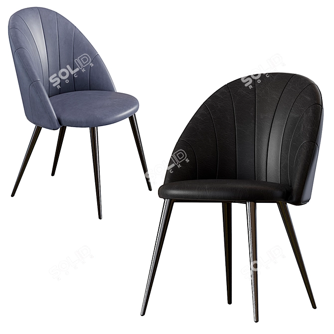 Paris Leather Deephouse Chair Set 3D model image 2