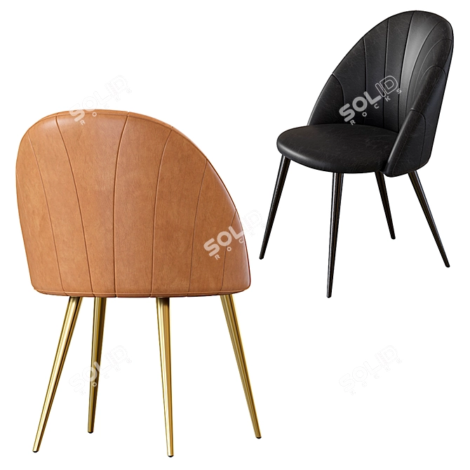 Paris Leather Deephouse Chair Set 3D model image 3