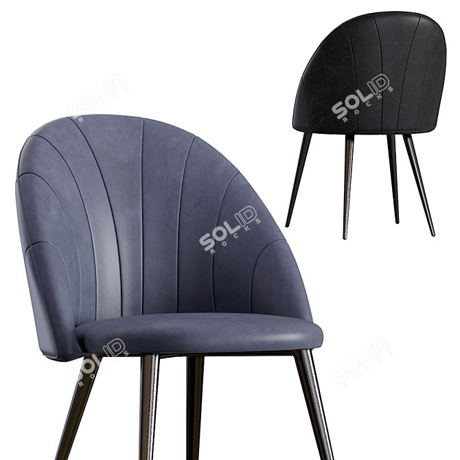 Paris Leather Deephouse Chair Set 3D model image 4