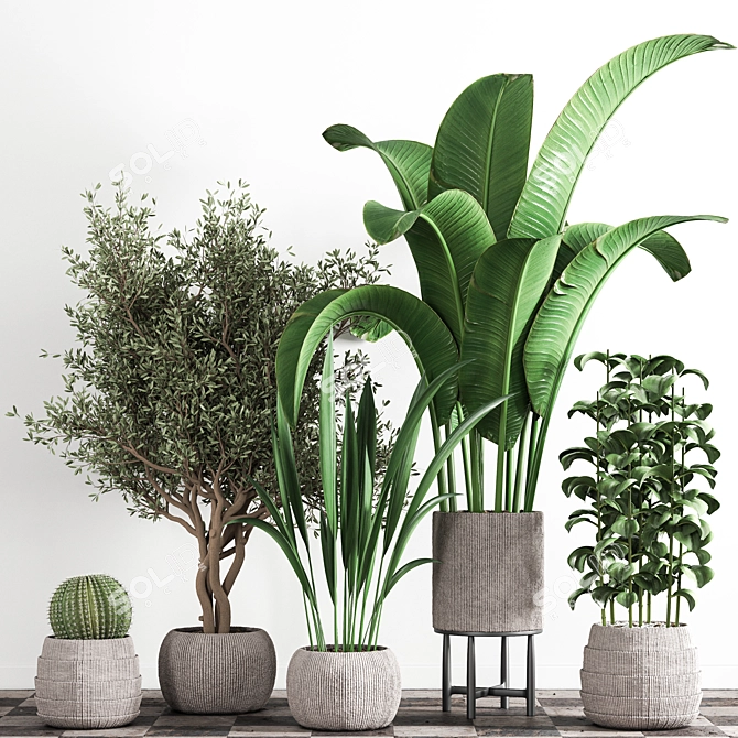 Sleek Indoor Plant Stand 3D model image 7