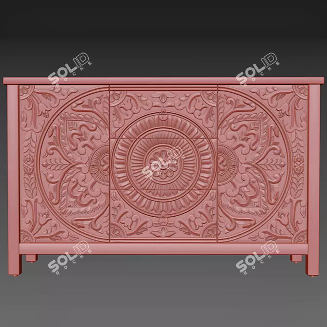 Modern Oak Sideboard LC 057 3D model image 7