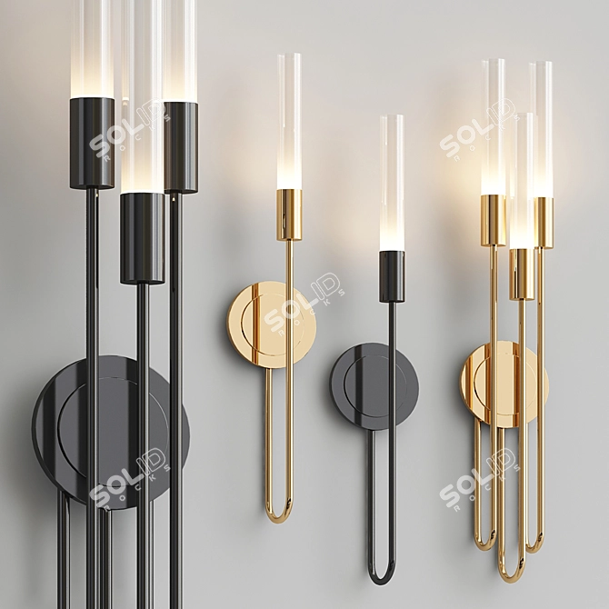 Gleaming Elegance Wall Lamps 3D model image 1