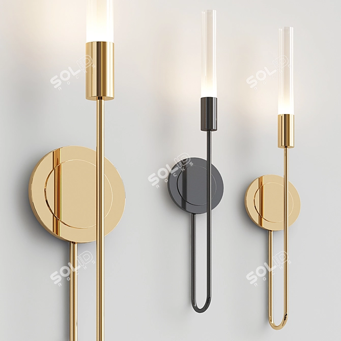 Gleaming Elegance Wall Lamps 3D model image 3