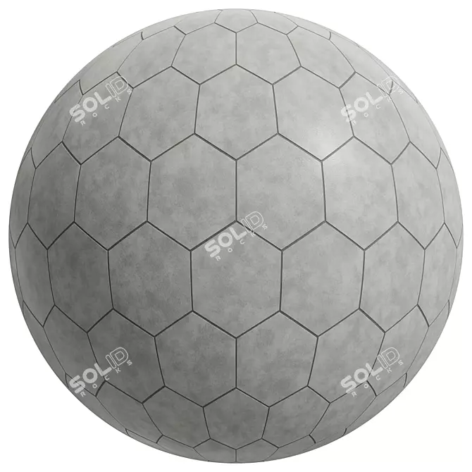 Elegant Hexagon Concrete Tiles - Daltile 3D model image 2