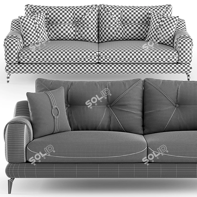 Fendi MELLONI Sofa: Luxurious Comfort 3D model image 5