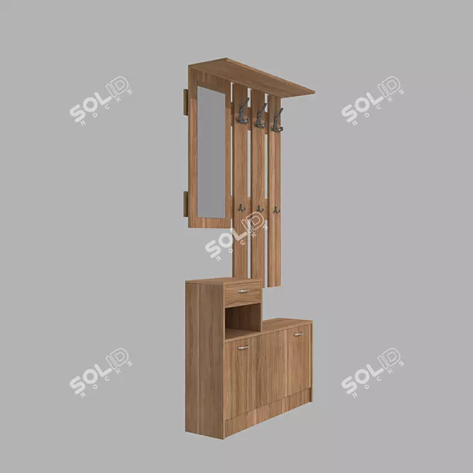 Sleek Modern Hallway Furniture 3D model image 1