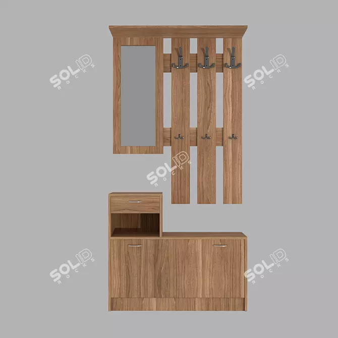 Sleek Modern Hallway Furniture 3D model image 2