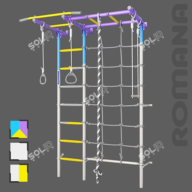 Stylish Swedish Wall ROMANA S7: Space-saving Fitness Solution 3D model image 3