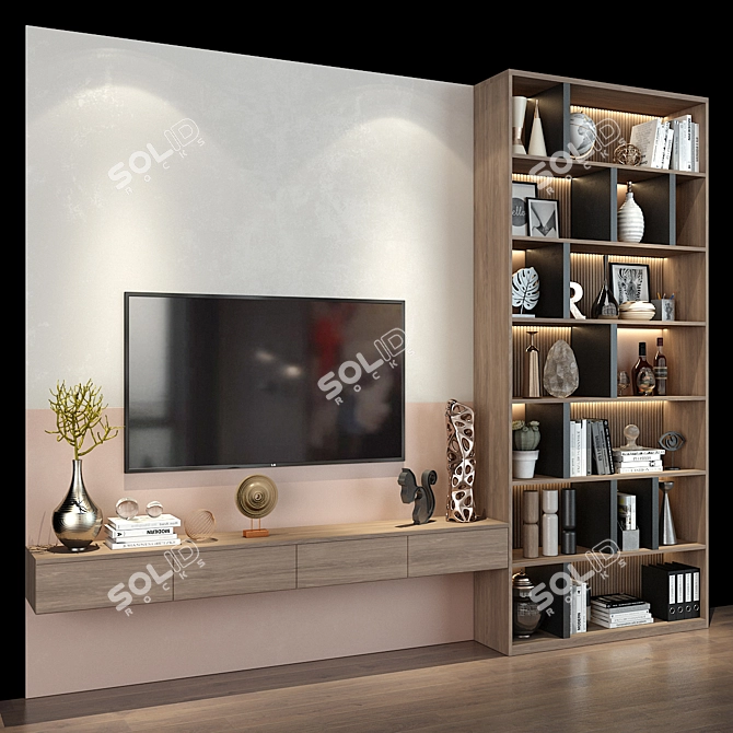 Modern TV Wall | 191 Collection 3D model image 3