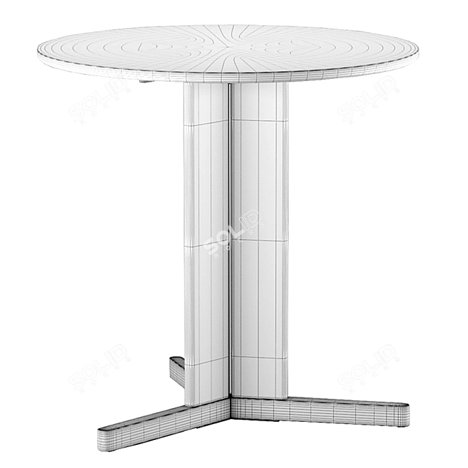 Sleek Scandinavian Trefoil Round Table 3D model image 3