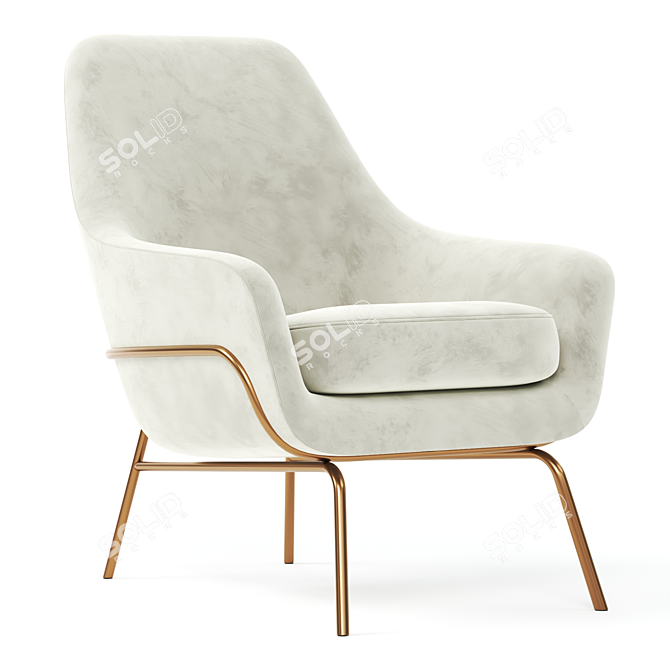 Coco Velvet Lounge Chair: Elegant & Comfortable Seating 3D model image 1