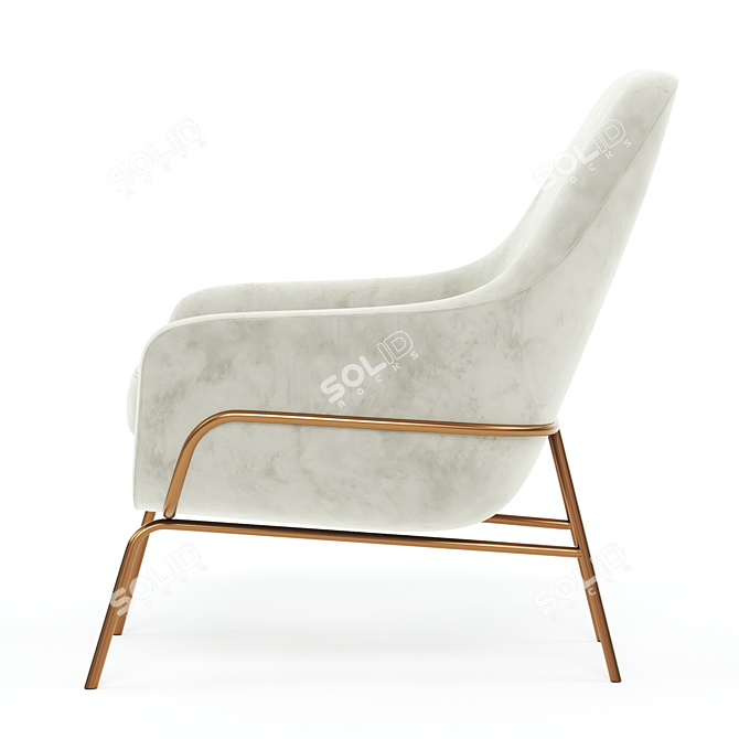 Coco Velvet Lounge Chair: Elegant & Comfortable Seating 3D model image 3