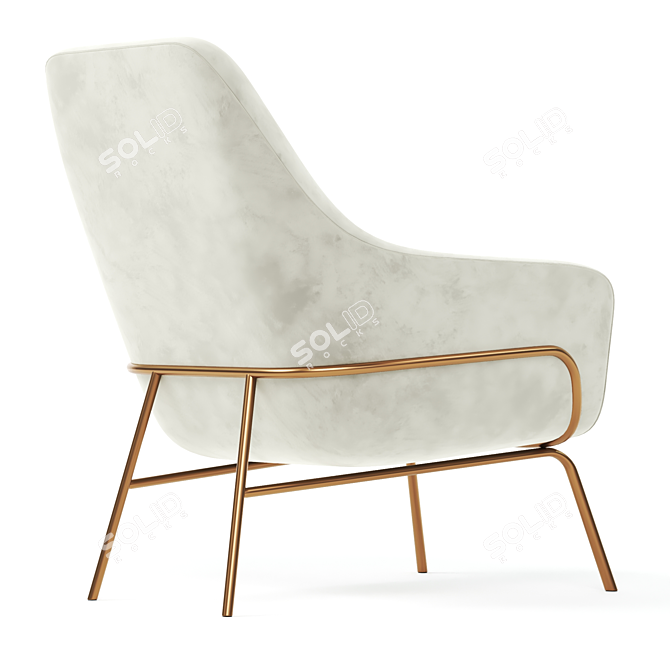 Coco Velvet Lounge Chair: Elegant & Comfortable Seating 3D model image 4