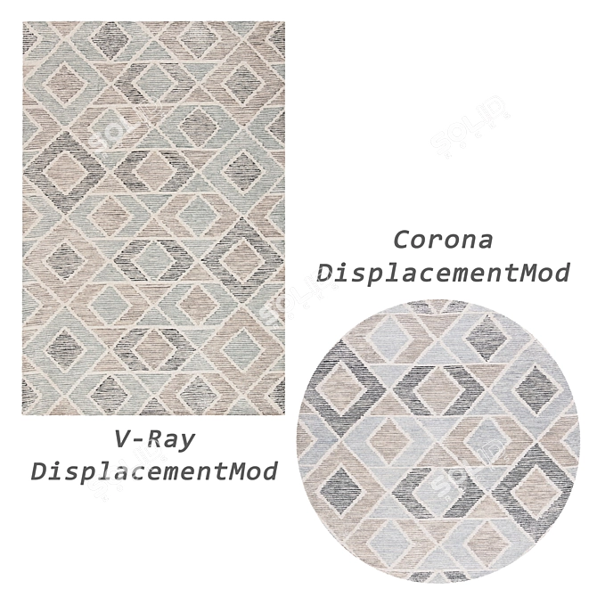 Versatile Set of 3D Rugs 3D model image 3