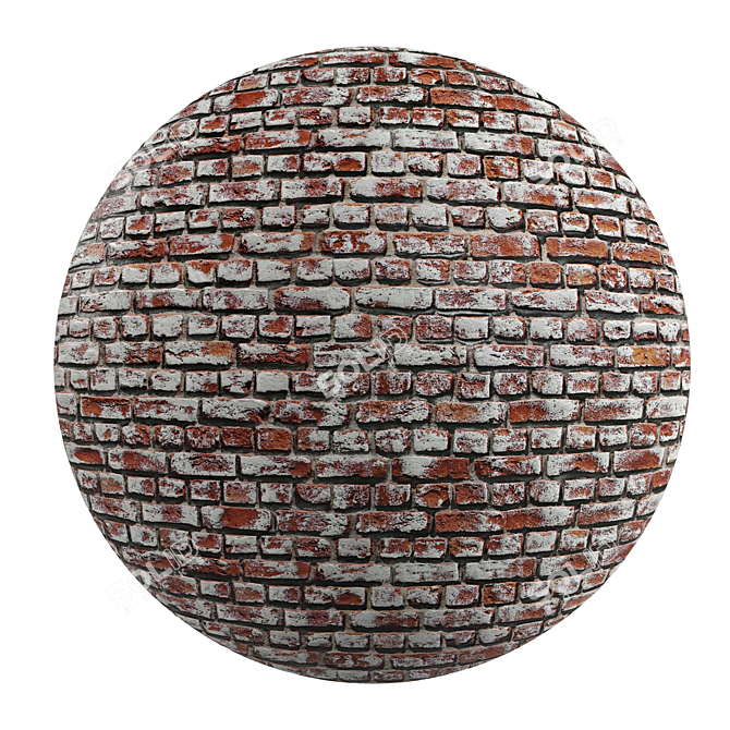 PBR Loft Brick: Rojo Castanea 3D model image 1