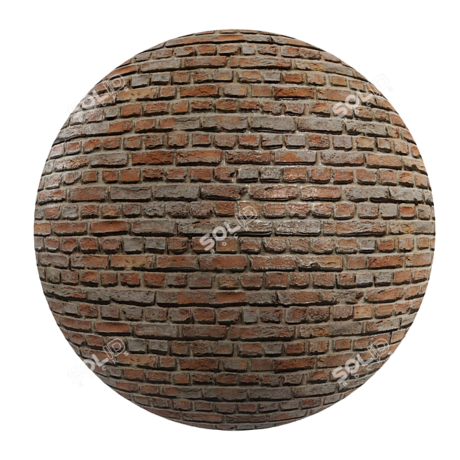 PBR Brick Loft: Rojo Gray Texture 3D model image 1