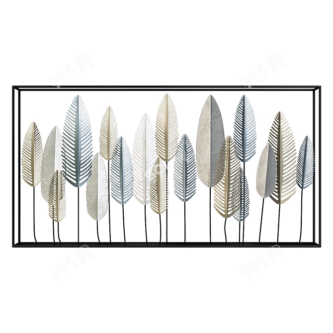 Elegant Leaf Wall Decor 3D model image 1