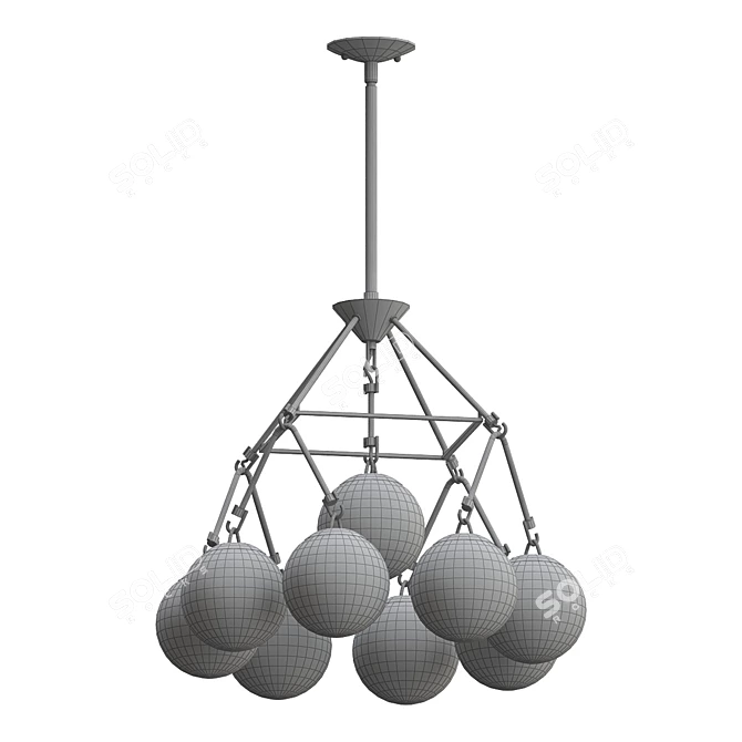 Elegant Orion 30" Chandelier 3D model image 2