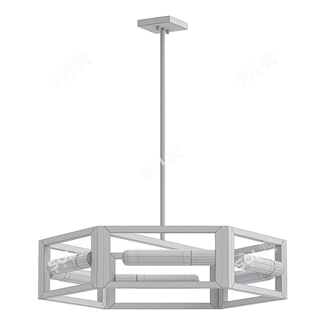 Modern Matte Black Chandelier: Urban Oasis 3D model image 3