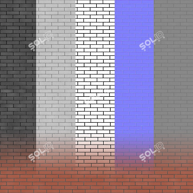 Seamless Brick with Multi-Texture Effects 3D model image 2