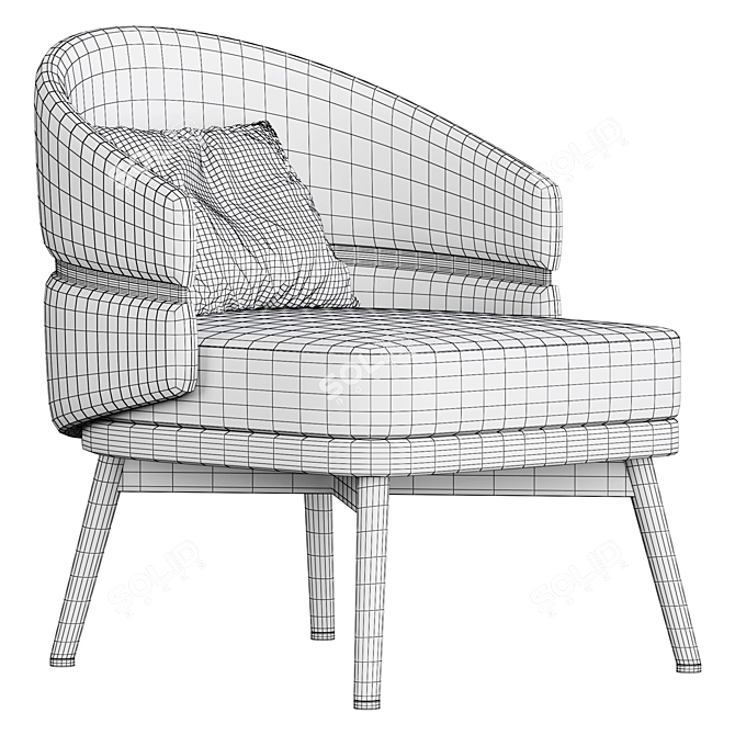 Modern Comfort: Billy Armchair 3D model image 5