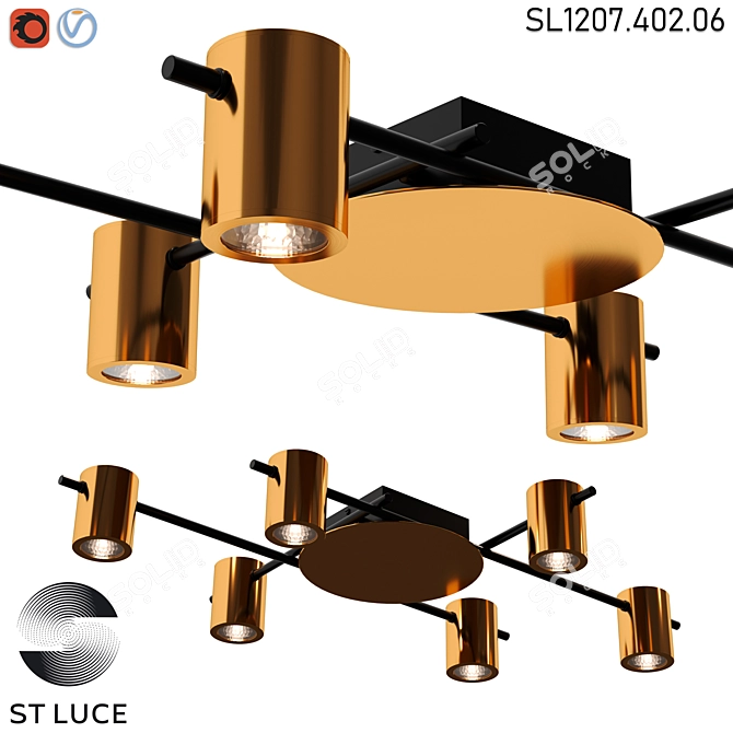 Veroli Ceiling Lamp: Modern High-Tech Design 3D model image 1