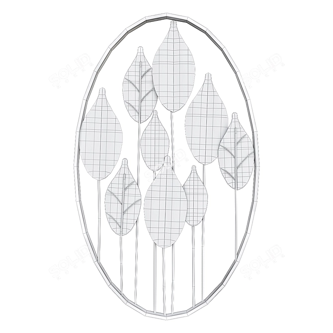 Elegant Leaf Wall Decor 3D model image 3