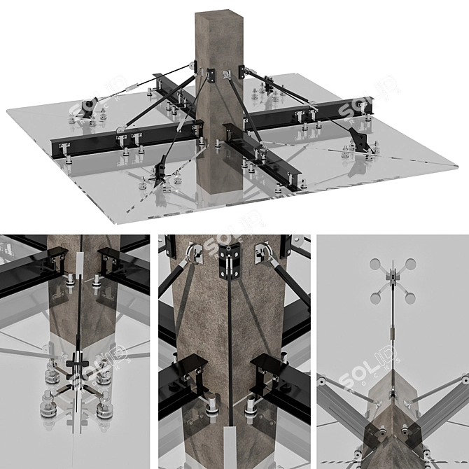 Suspended Glass Canopy 3D model image 2
