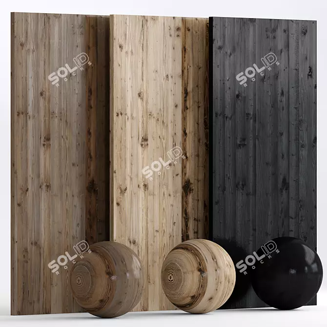 14 Wood with 3 Material Options 3D model image 1