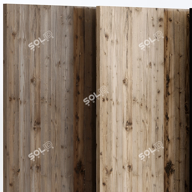 14 Wood with 3 Material Options 3D model image 2