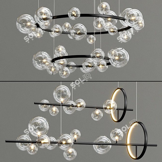 Modern Metal and Glass IONA Collection 3D model image 3