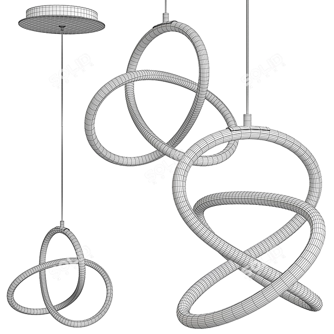 Sleek LED Pendant Light 3D model image 2