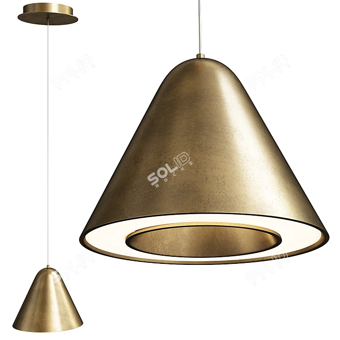 Sleek Kone LED Pendant Light 3D model image 1