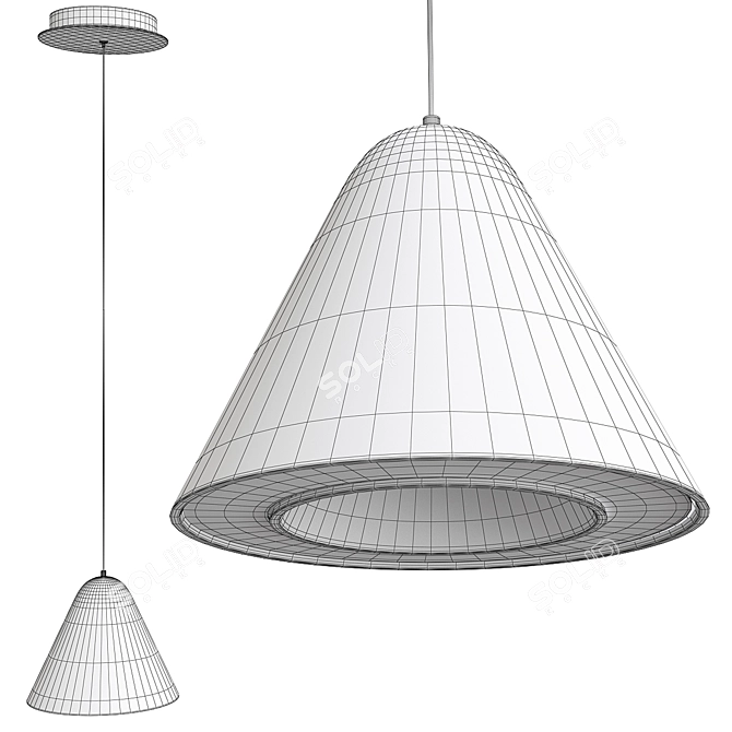 Sleek Kone LED Pendant Light 3D model image 2