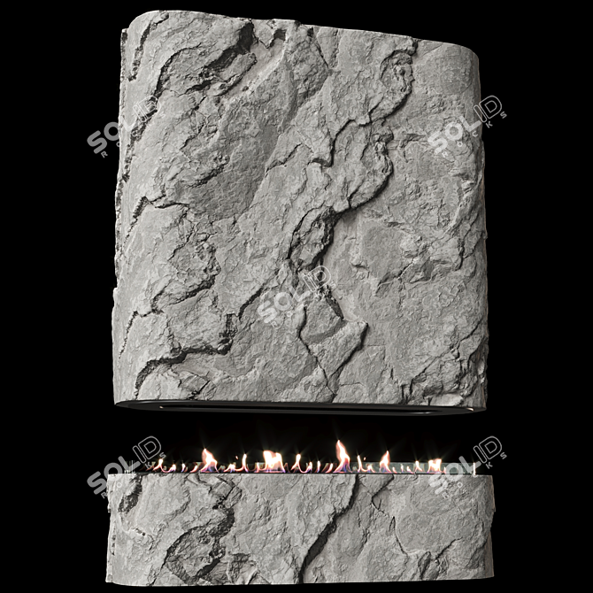 Rock Bioethanol Fireplace 3D model image 7