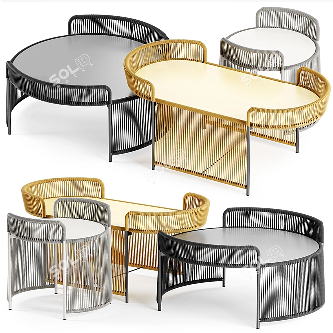 ALTANA Set: Stylish Chairs and Tables 3D model image 1