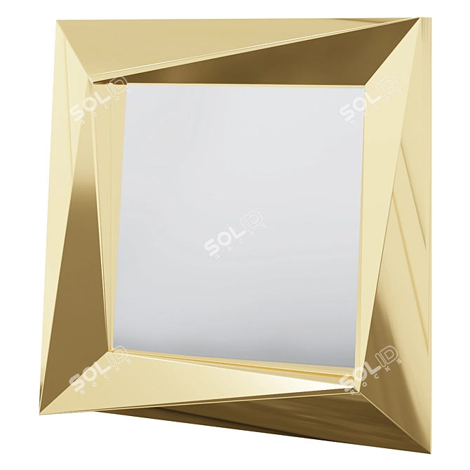 Eichholtz Gold Rivoli Square Mirror 3D model image 1