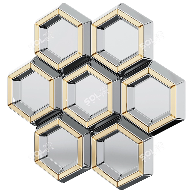 Eichholtz Dunello Honeycomb Mirror 3D model image 1