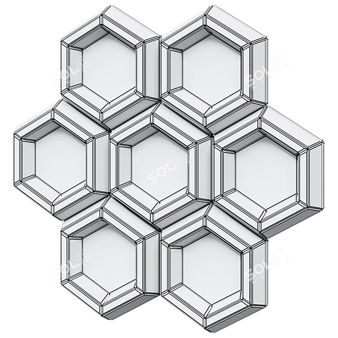 Eichholtz Dunello Honeycomb Mirror 3D model image 2