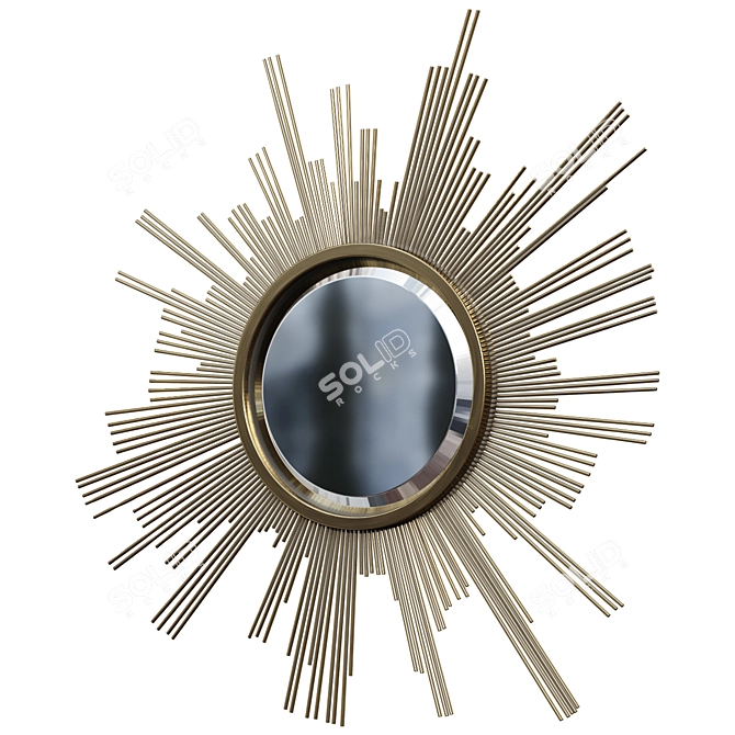 Vintage Brass Finish Mirror: Eichholtz Nikki 3D model image 1