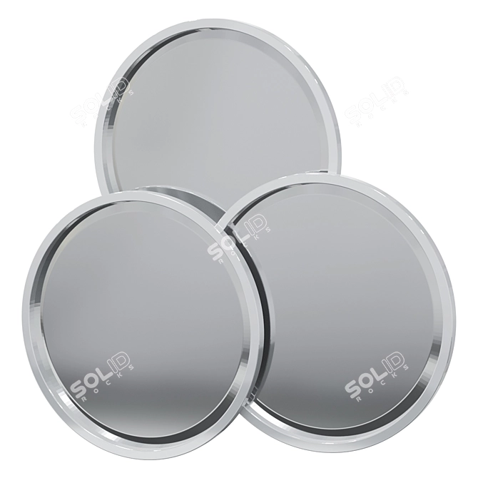 Sensation Round Mirror - Stylish Stainless Steel Mirror 3D model image 1