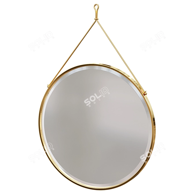 Elegant Gold-Trimmed Morongo Mirror 3D model image 1