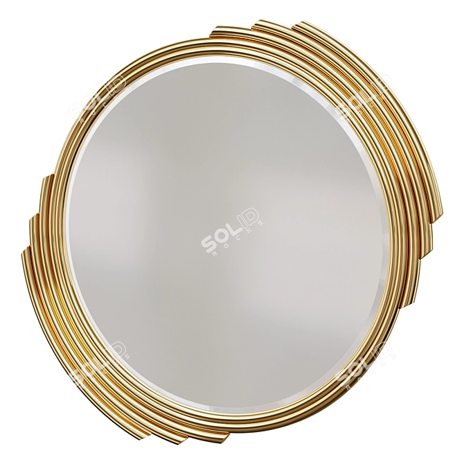 Elegant Gold Finish Cesario Mirror 3D model image 1