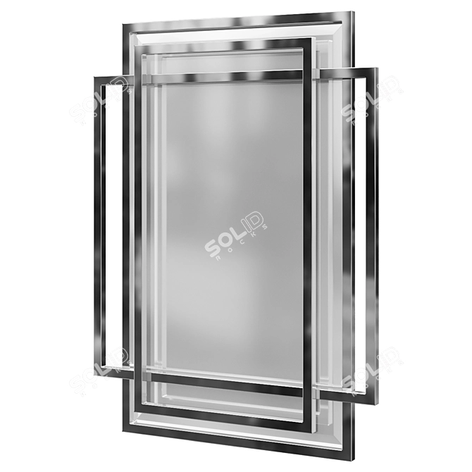 Elegant Stainless Steel Mirror 3D model image 1