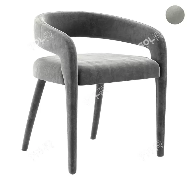 Modern Gray Lisette Dining Armchair 3D model image 1