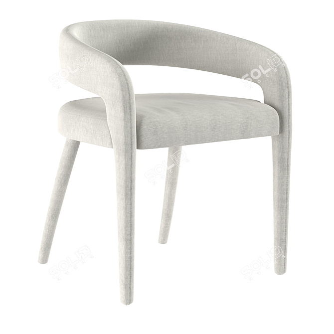 Modern Gray Lisette Dining Armchair 3D model image 2