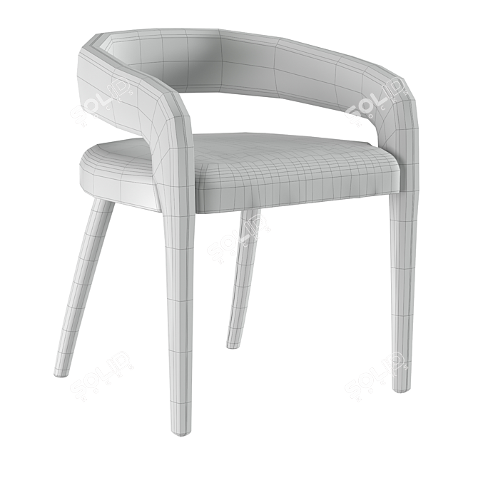 Modern Gray Lisette Dining Armchair 3D model image 3