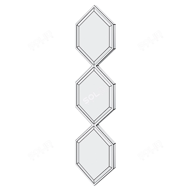 Elegant Stainless Steel Mirror 3D model image 2